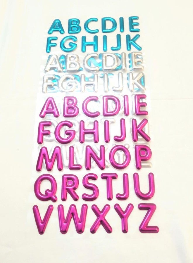 Brikshi 3D Metallic Colored Alphabet Stickers Multi-Color Decorative Stickers for Crafts,DIY, and Scrapbooking Projects (Set of 1) - Image 5